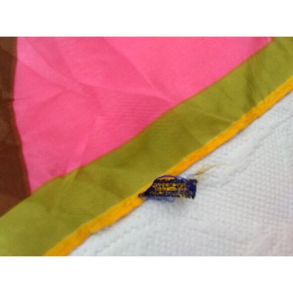Vtg. Scarf Arnoldis? Retro Optic Psychedlic Japan 25.5" X 26" (Almost) READ - Picture 11 of 12